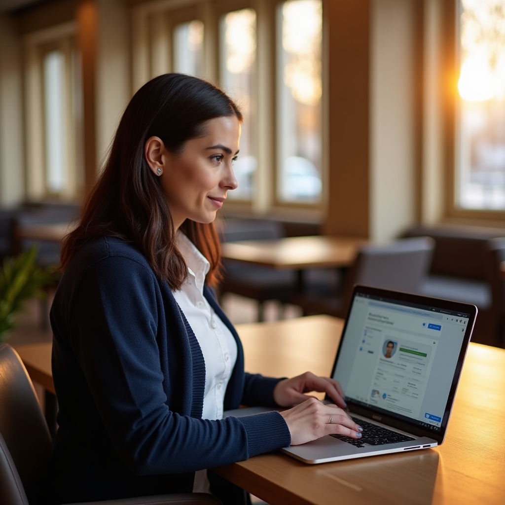 Adult care participă la un curs digital online