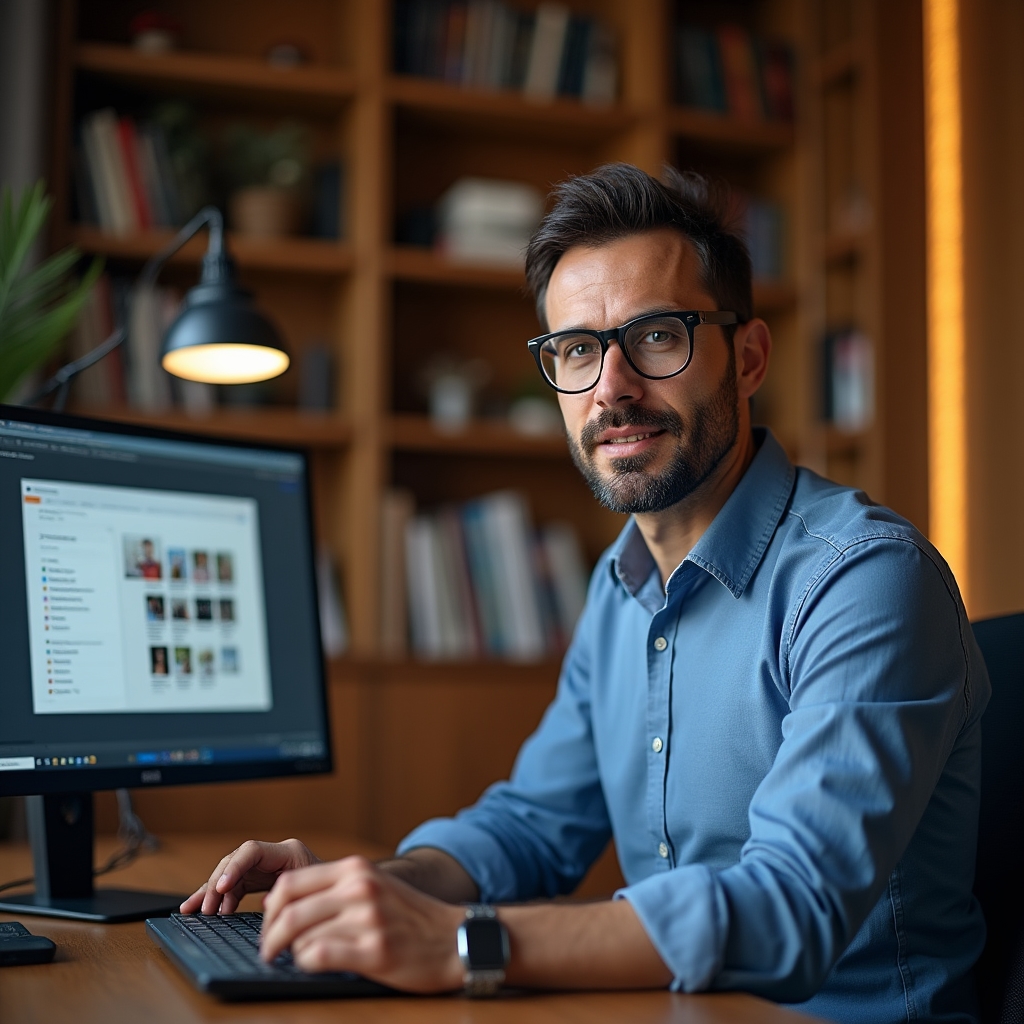 Formator care conduce o sesiune de webinar digital